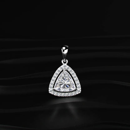 Trillion Cut Lab-Grown Diamond Halo Pendant | Earthly Jewels
