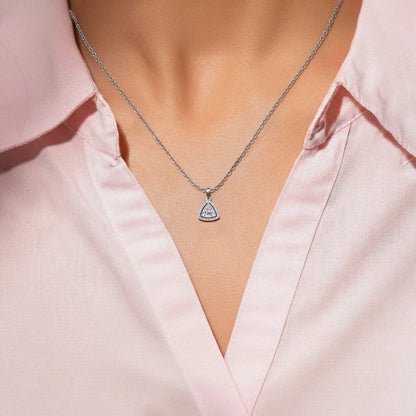 Trillion Cut Lab-Grown Diamond Halo Pendant