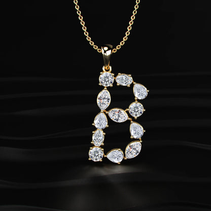 B Alphabet Diamond Pendant | Earthly Jewels