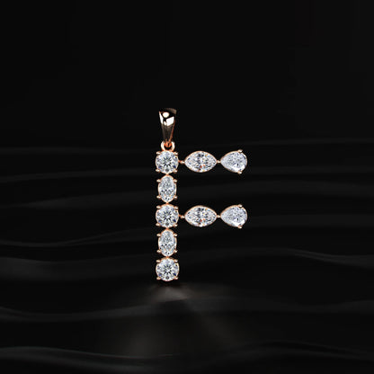 F Alphabet Diamond Pendant | Earthly Jewels