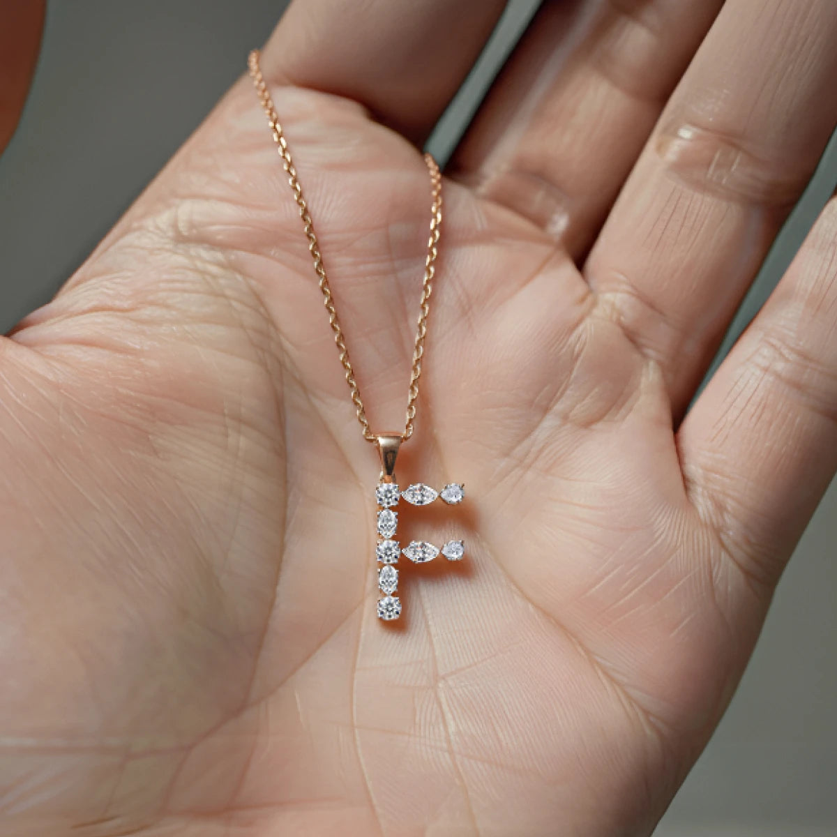 F Alphabet Diamond Pendant | Earthly Jewels