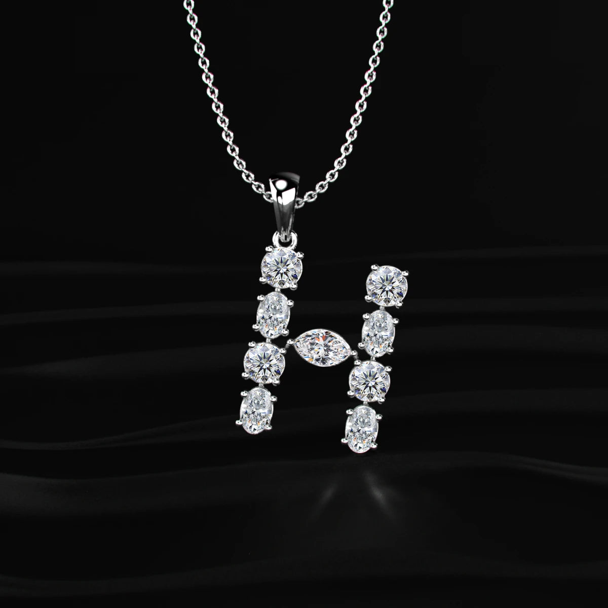 H Alphabet Diamond Pendant | Earthly Jewels