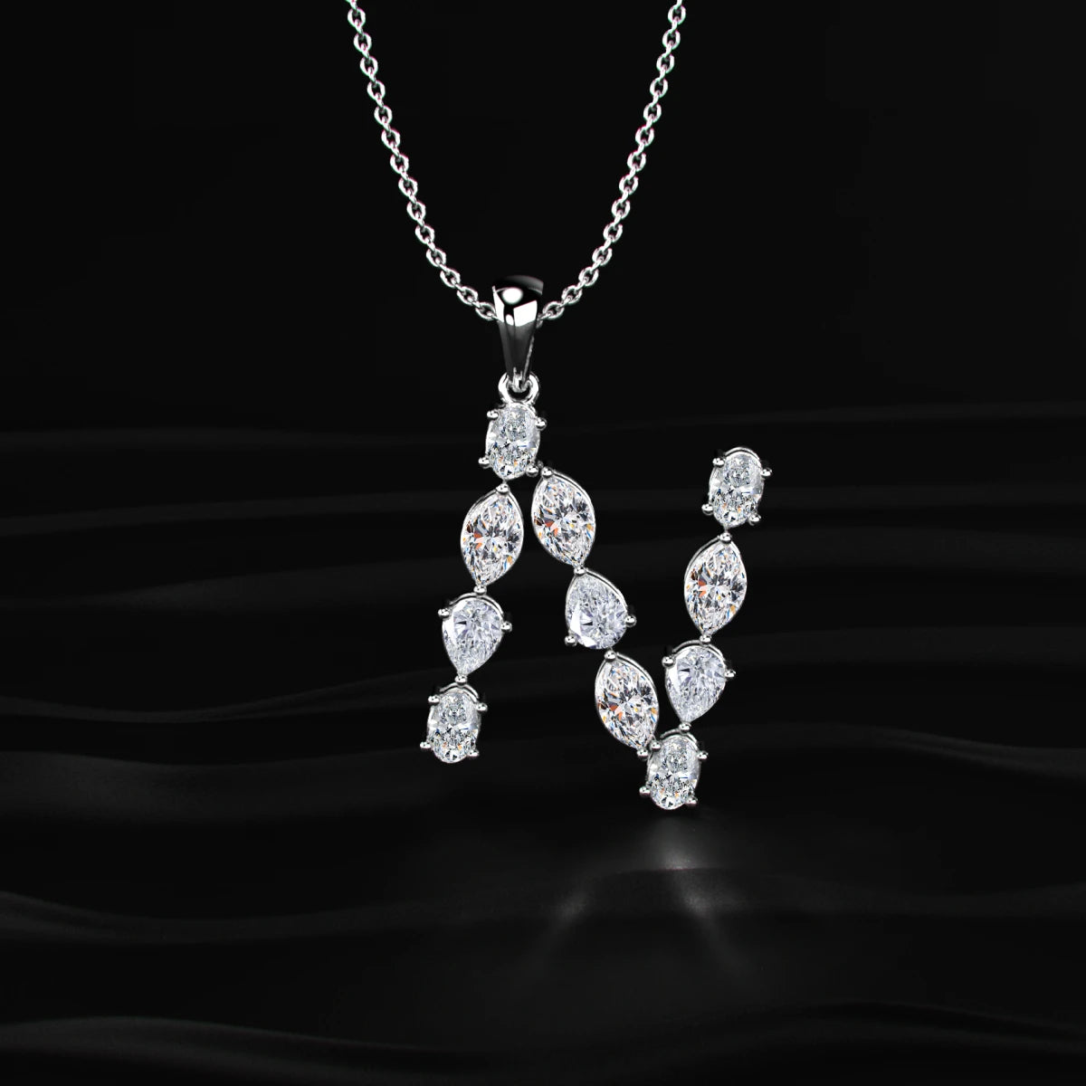 N Alphabet Diamond Pendant | Earthly Jewels