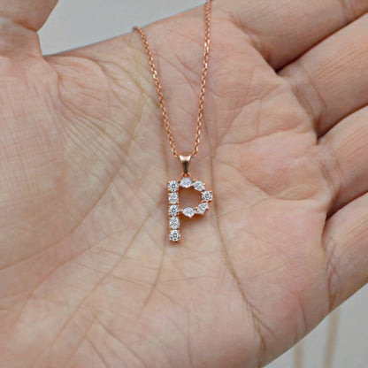 P Alphabet Diamond Pendant | Earthly Jewels