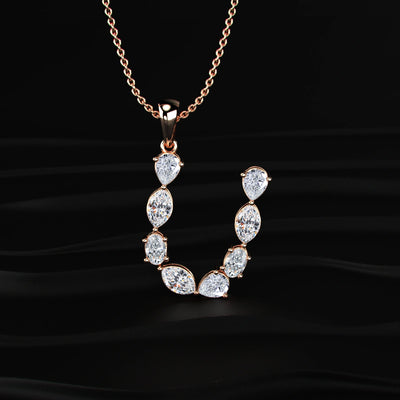 U Alphabet Diamond Pendant | Earthly Jewels