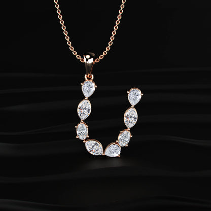 U Alphabet Diamond Pendant | Earthly Jewels