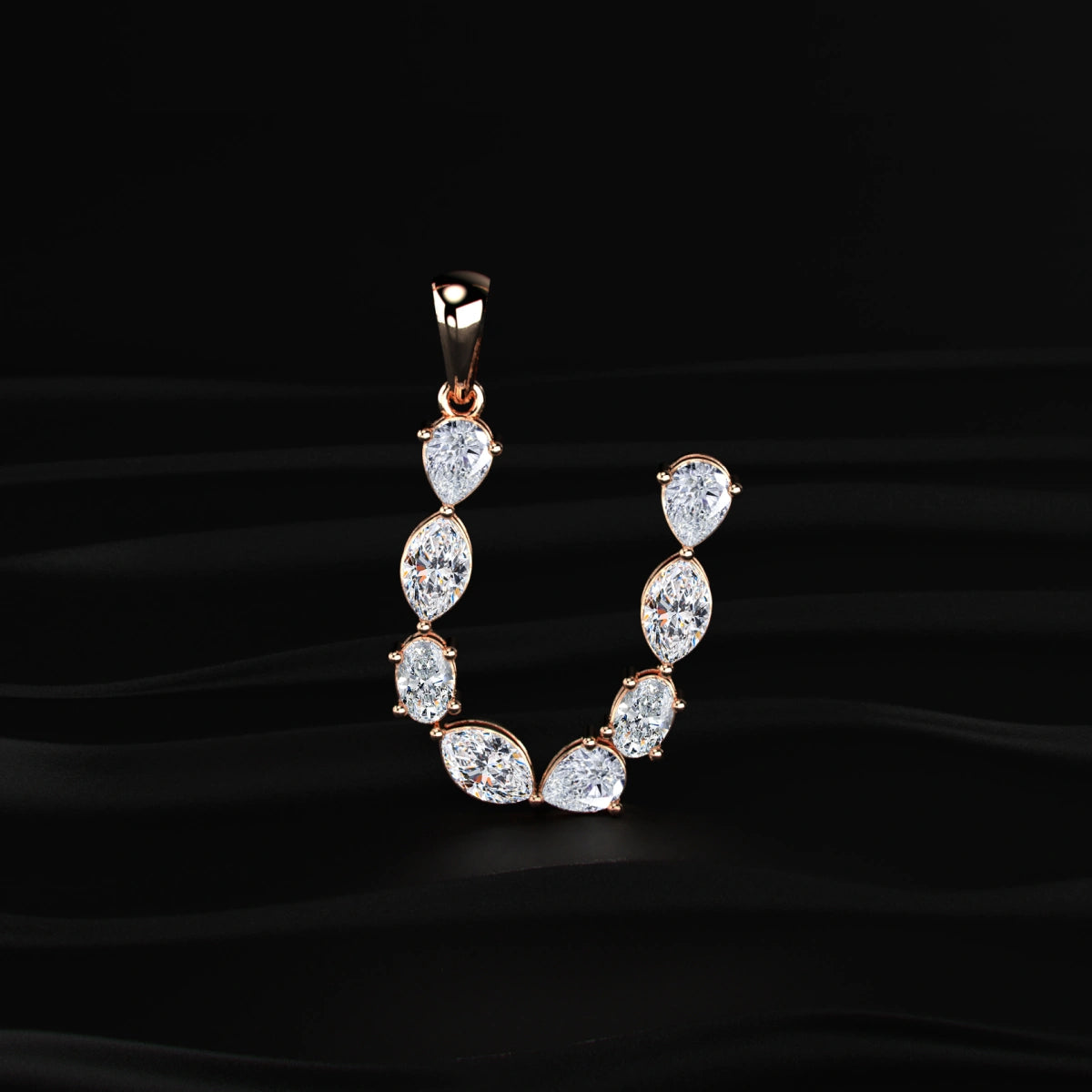 U Alphabet Diamond Pendant | Earthly Jewels