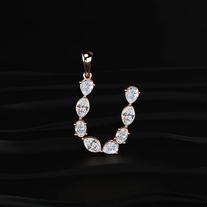 U Alphabet Diamond Pendant | Earthly Jewels