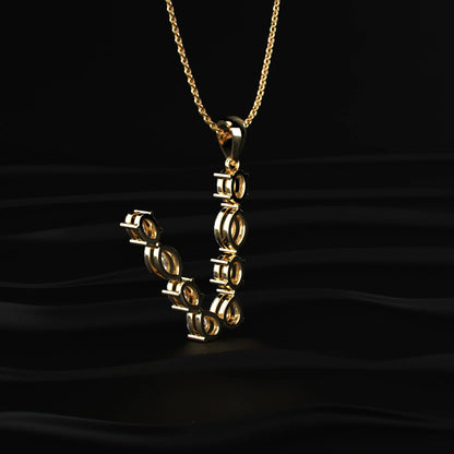 V Alphabet Diamond Pendant | Earthly Jewels
