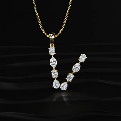 V Alphabet Diamond Pendant | Earthly Jewels