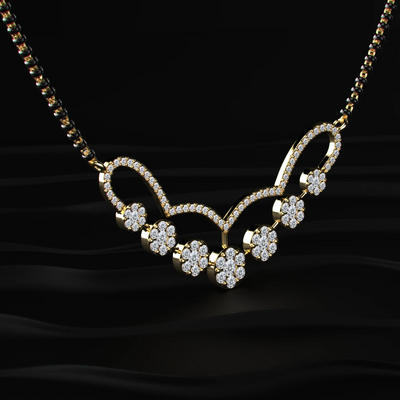 Cluster of seven diamond mangalsutra | Earthly Jewels   