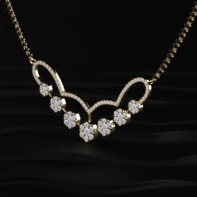 Cluster of seven diamond mangalsutra | Earthly Jewels   