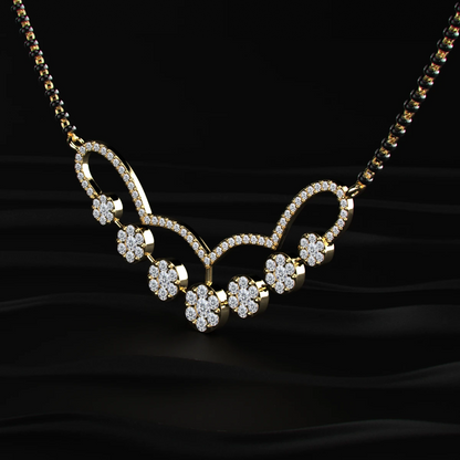 Cluster of seven diamond mangalsutra