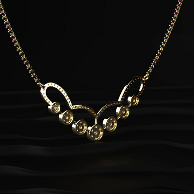 Cluster of seven diamond mangalsutra | Earthly Jewels   