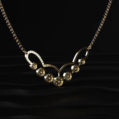 Cluster of seven diamond mangalsutra