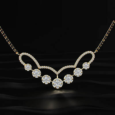 Cluster of seven diamond mangalsutra | Earthly Jewels   