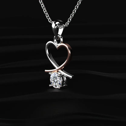 Round Diamond Pendant With Heart Shape | Earthly Jewels   
