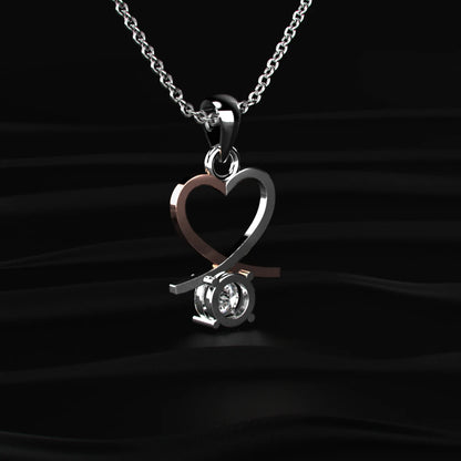Round Diamond Pendant With Heart Shape | Earthly Jewels   