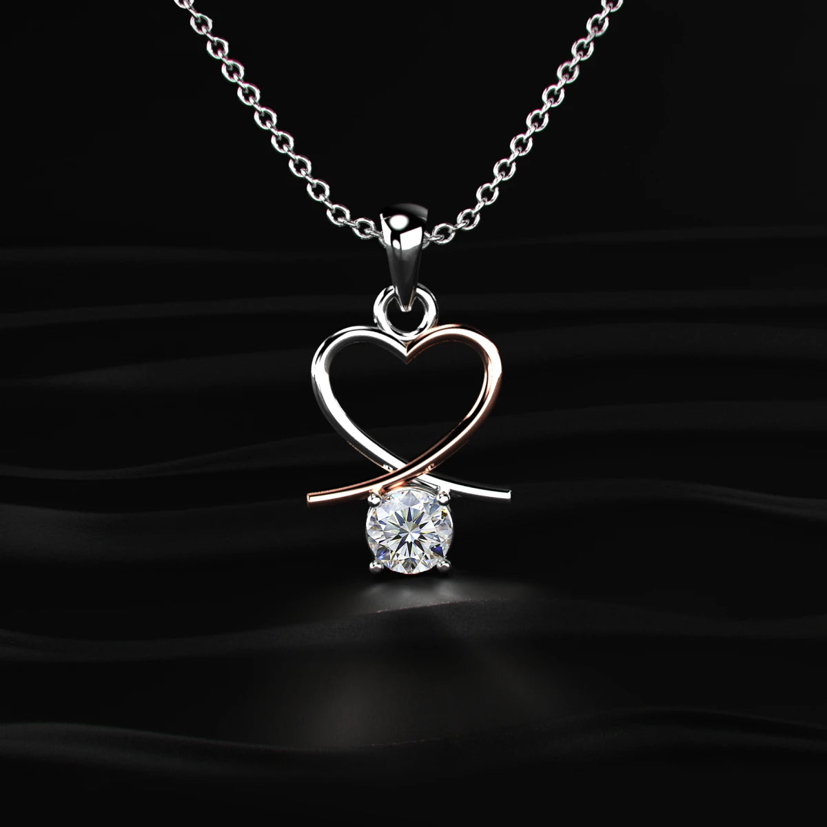 Round Diamond Pendant With Heart Shape | Earthly Jewels   
