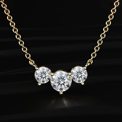 Classic 3 Round Diamond Necklace | Earthly Jewels   