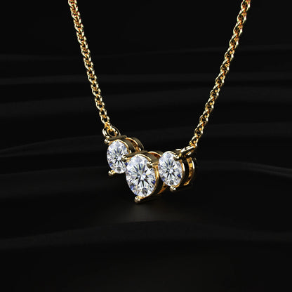 Classic 3 Round Diamond Necklace | Earthly Jewels   