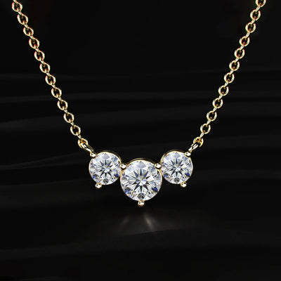 Classic 3 Round Diamond Necklace | Earthly Jewels   