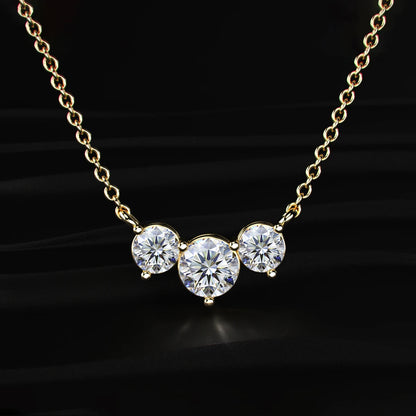 Classic 3 Round Diamond Necklace | Earthly Jewels   