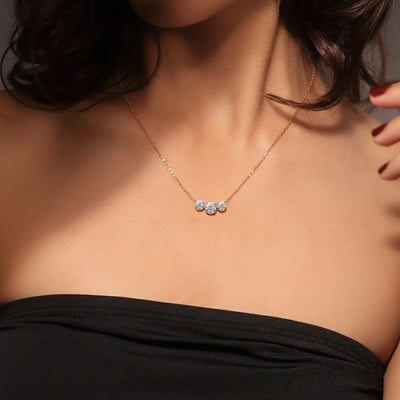 Classic 3 Round Diamond Necklace | Earthly Jewels   