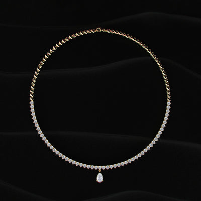 round diamond tennis necklace