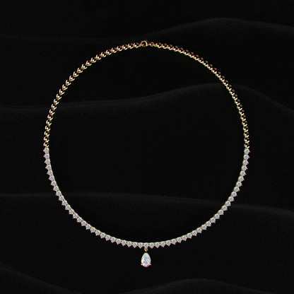 round diamond tennis necklace