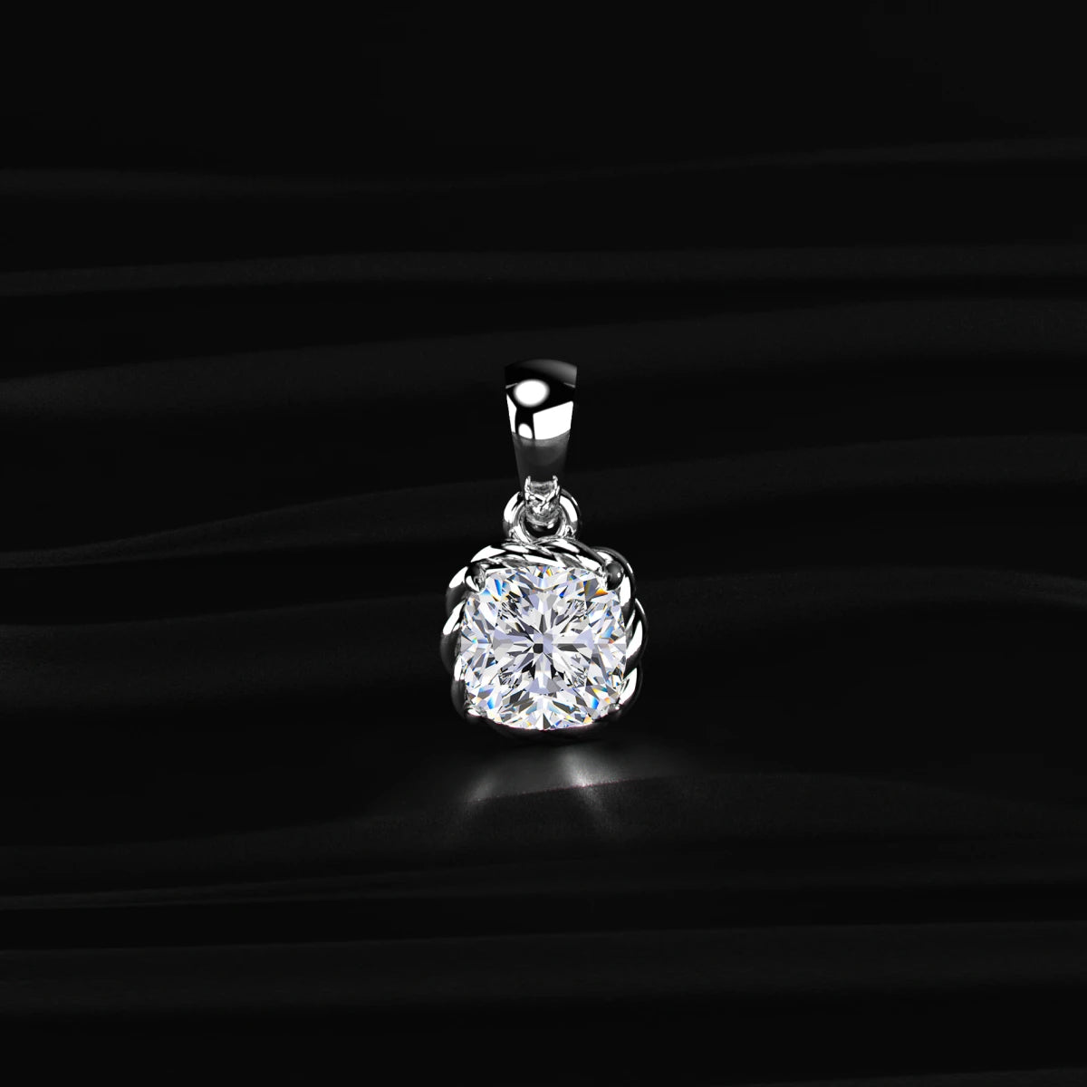 Cushion Cut Diamond Solitaire Pendant | Earthly Jewels
