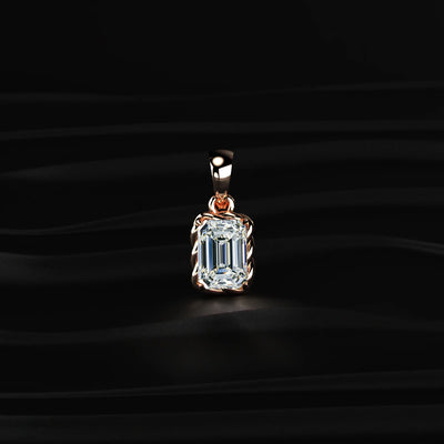 Emerald Cut Diamond Solitaire Pendant | Earthly Jewels
