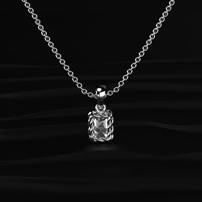 Radiant Cut Diamond Solitaire Pendant | Earthly Jewels | Back Image
