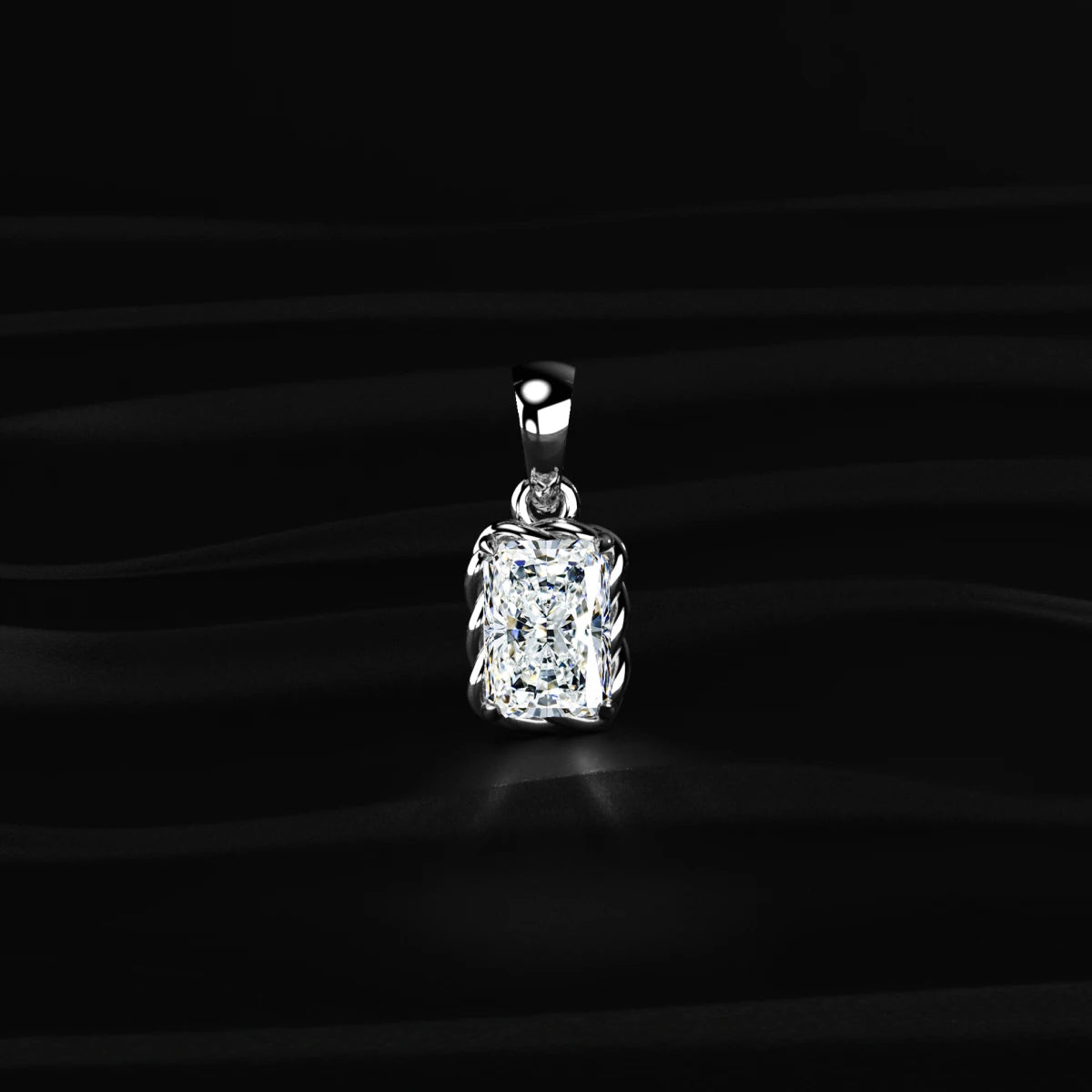 Radiant Cut Diamond Solitaire Pendant | Earthly Jewels