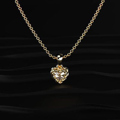 Heart Shape Diamond Solitaire Pendant | Earthly Jewels | Back Image