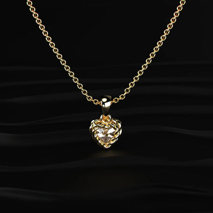 Heart Shape Diamond Solitaire Pendant | Earthly Jewels | Back Image