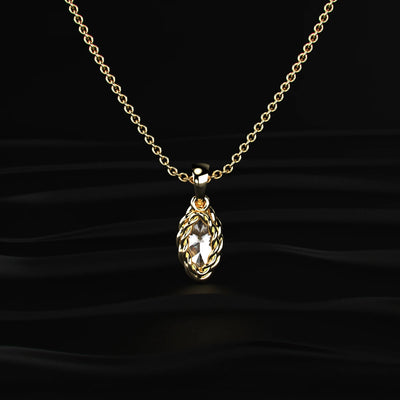 Marquise Cut Diamond Solitaire Pendant | Earthly Jewels | Back Image