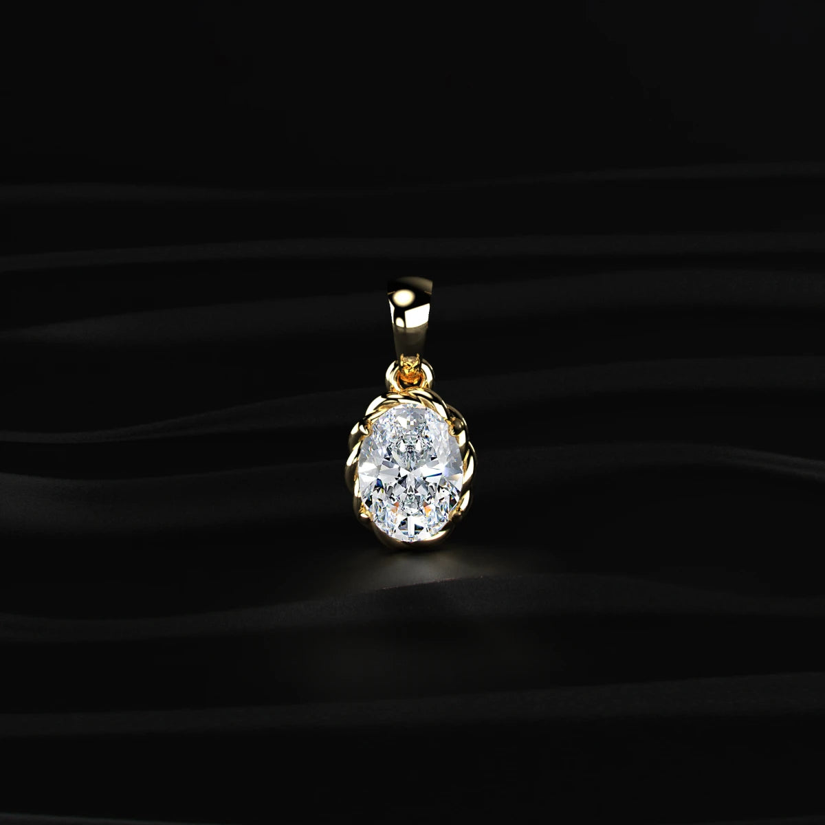 Oval Cut Diamond Solitaire Pendant | Earthly Jewels