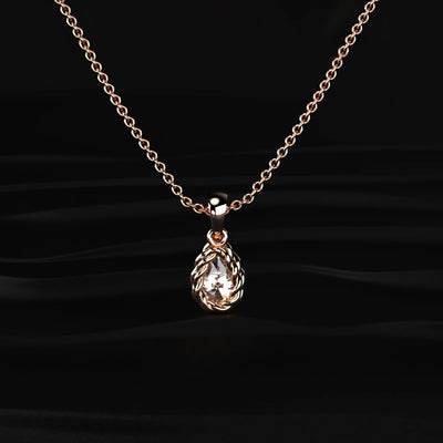 Pear Cut Diamond Solitaire Pendant | Earthly Jewels | Back Image