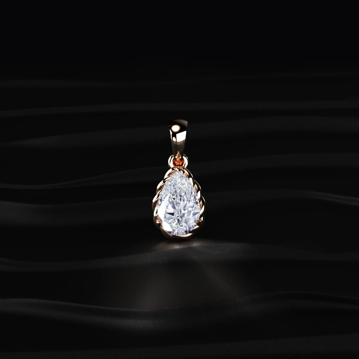 Pear Cut Diamond Solitaire Pendant | Earthly Jewels