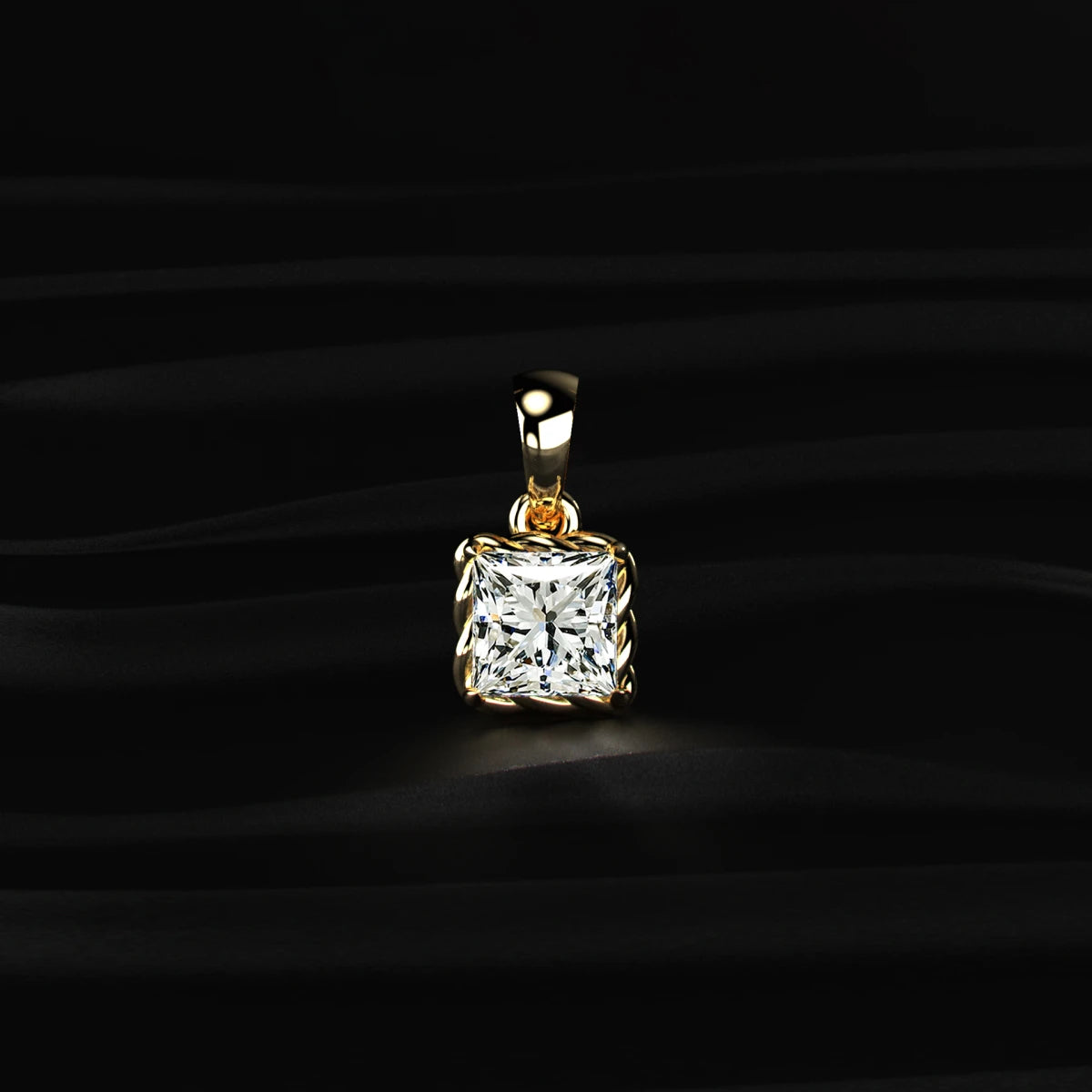 Princess Cut Diamond Solitaire Pendant | Earthly Jewels