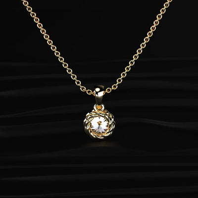 Round Cut Diamond Solitaire Pendant | Earthly Jewels