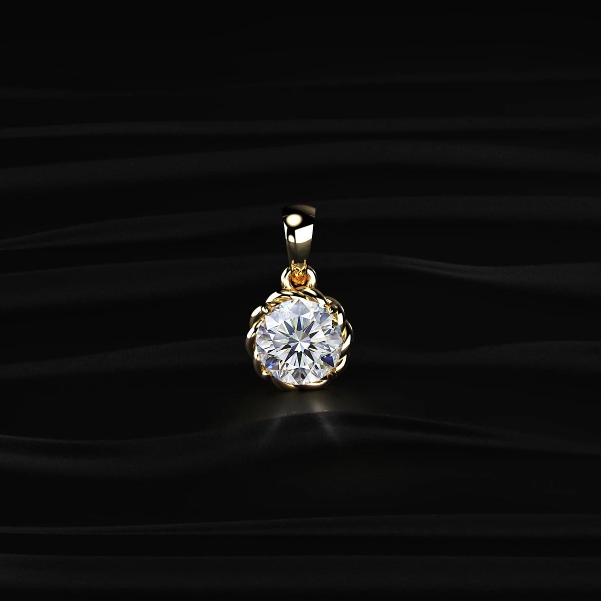 Round Cut Diamond Solitaire Pendant | Earthly Jewels