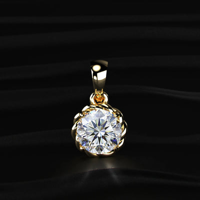 Round Cut Diamond Solitaire Pendant | Earthly Jewels