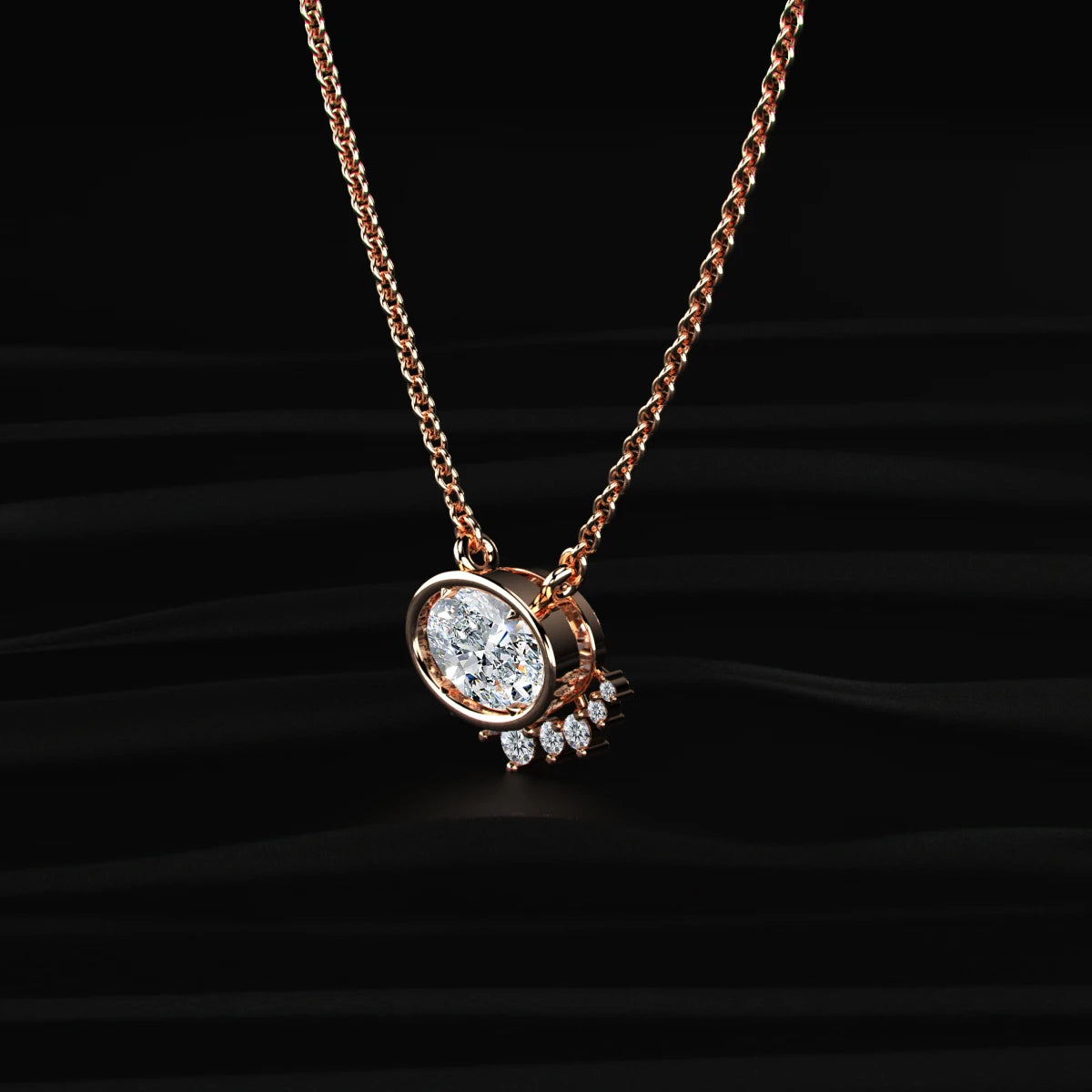 Diamond Half Halo Necklace