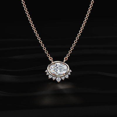 Oval Shape Diamond Necklace