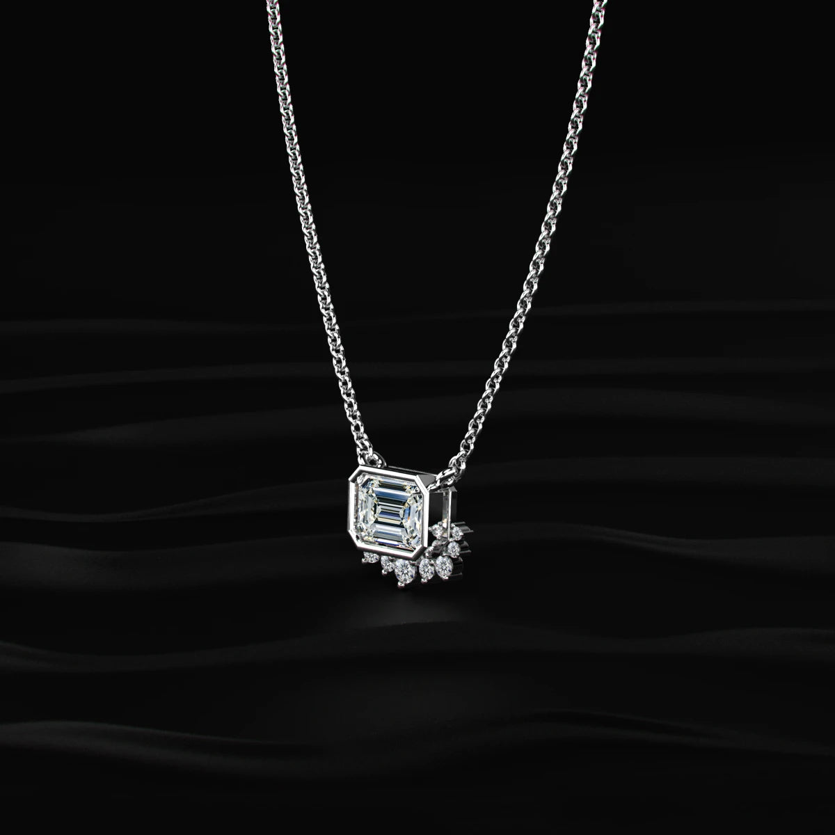 Diamond Half Halo Necklace