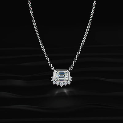 Emerald Shape Diamond Necklace