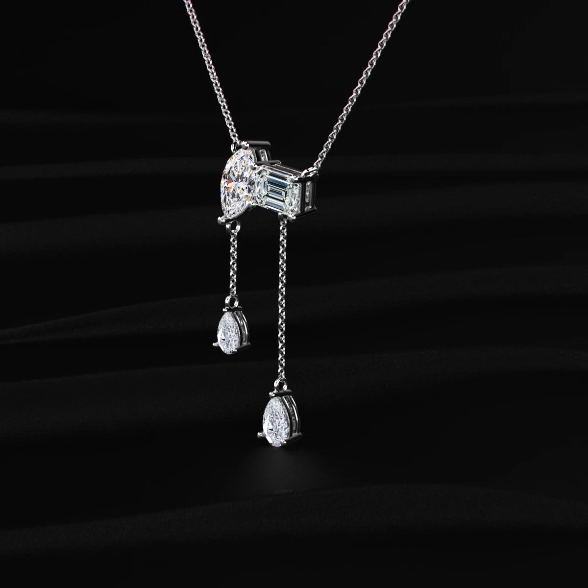  Emerald Diamond Drop Necklace