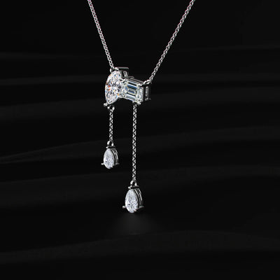  Emerald Diamond Drop Necklace